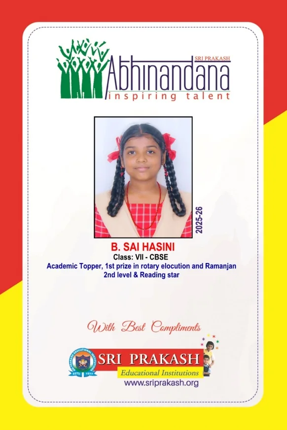 B. Sai Hasini - Reading Star