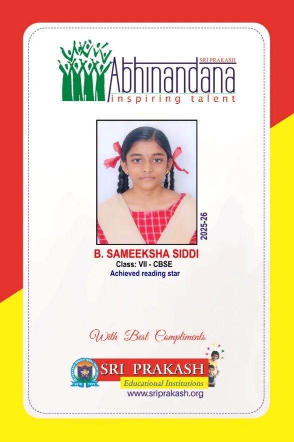 B. Sameeksha Siddi - Reading Star