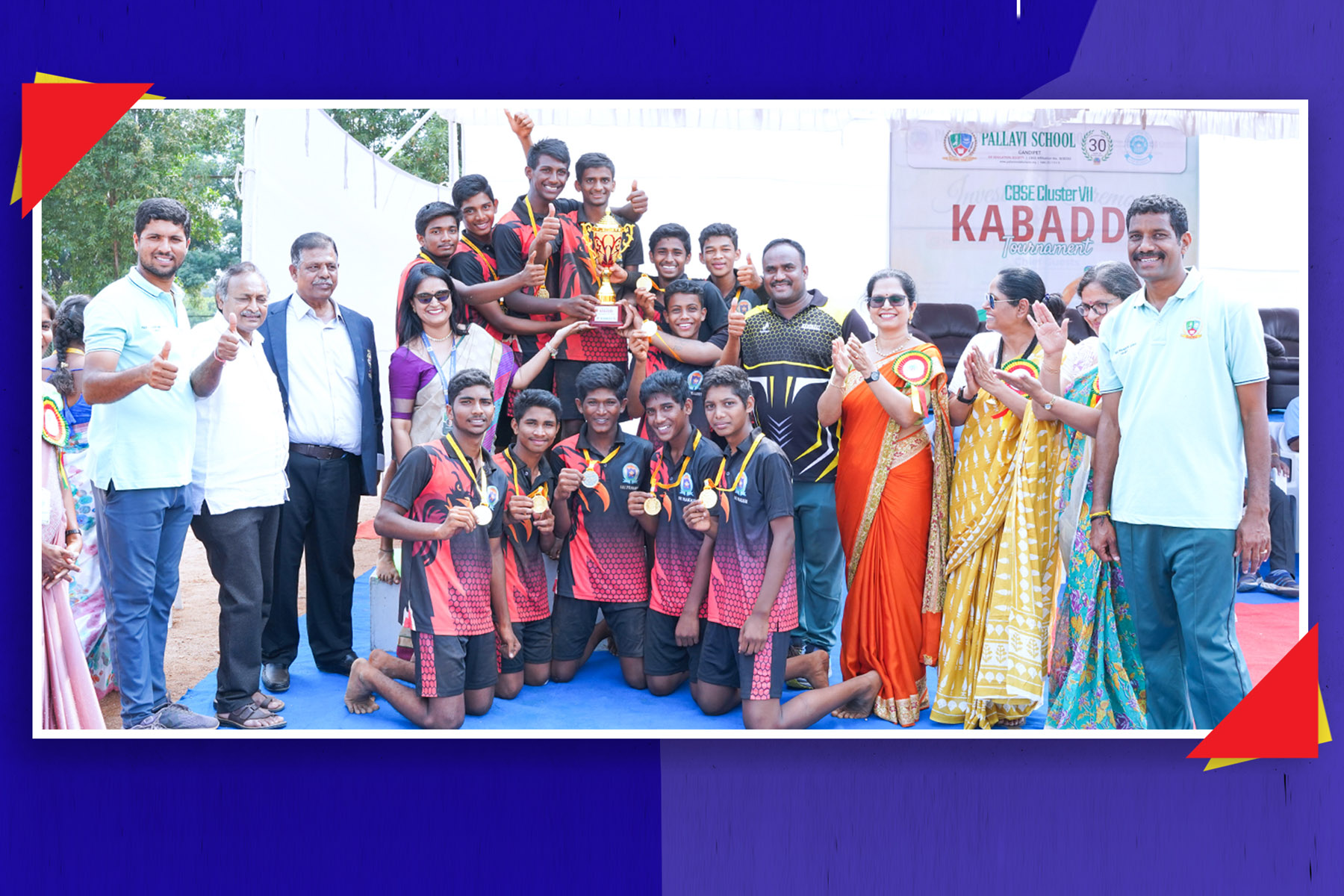 Prakashites sparkle in CBSE KABADDI Cluster