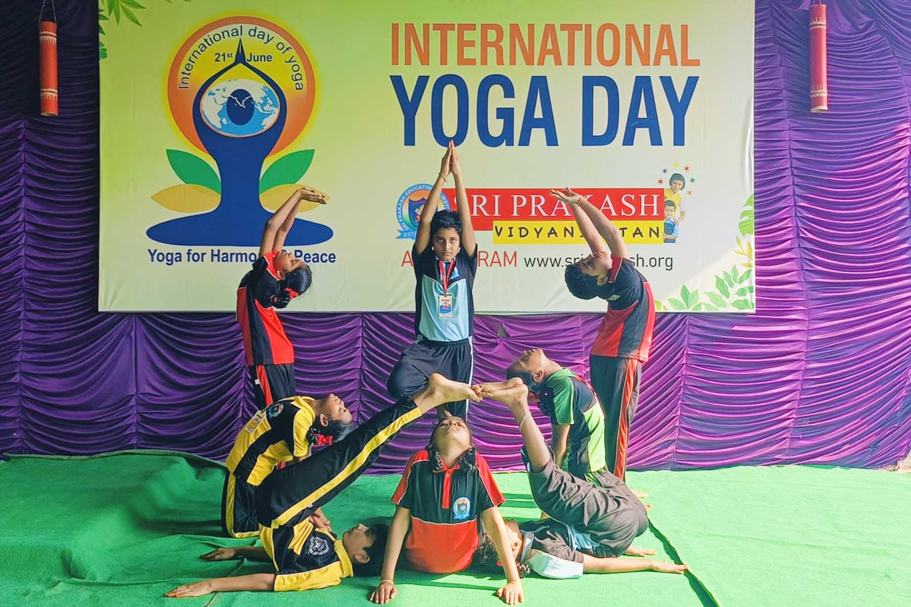 International Yoga Day Celebrations at Sri Prakash Vidyaniketan, Annavaram